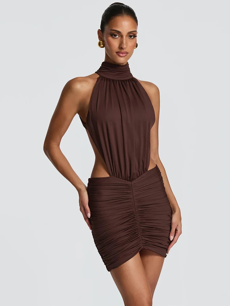 The Anouk Cutout Halter Mini Dress