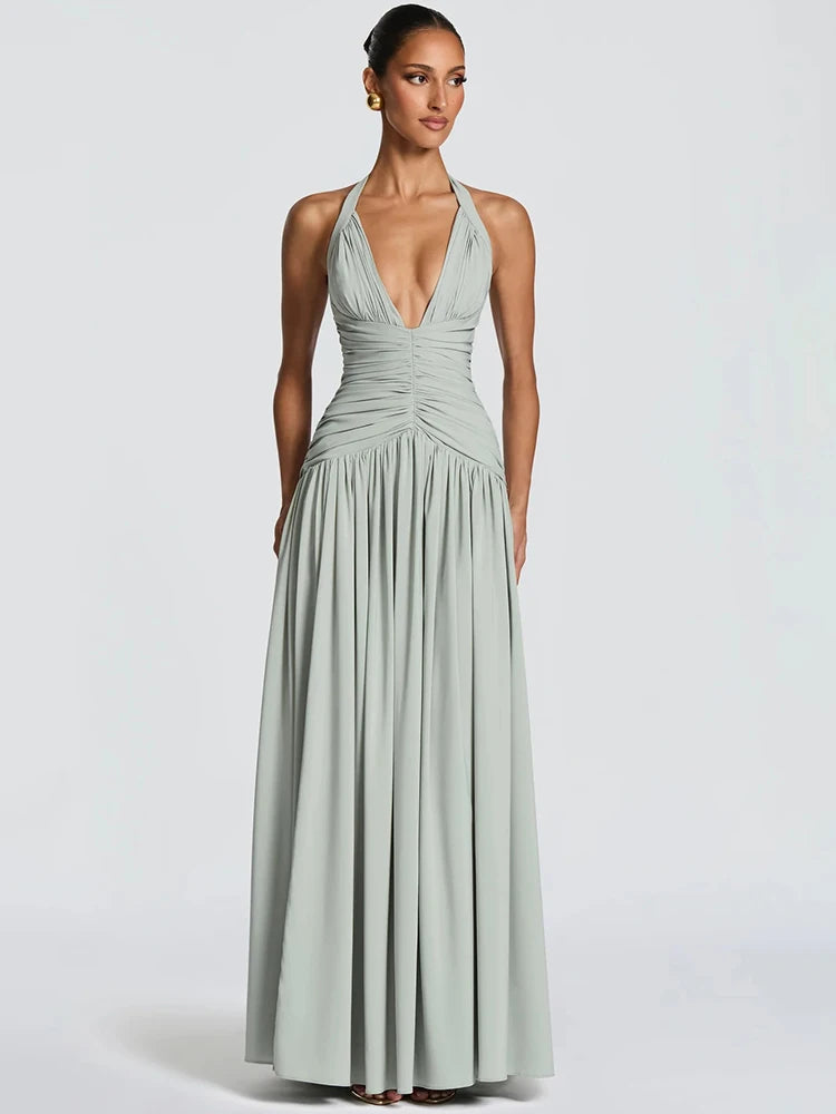 The Capri Halter Split Maxi Dress