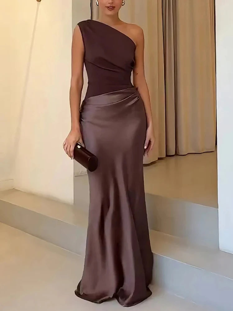 The Odette Satin Backless Maxi Dress