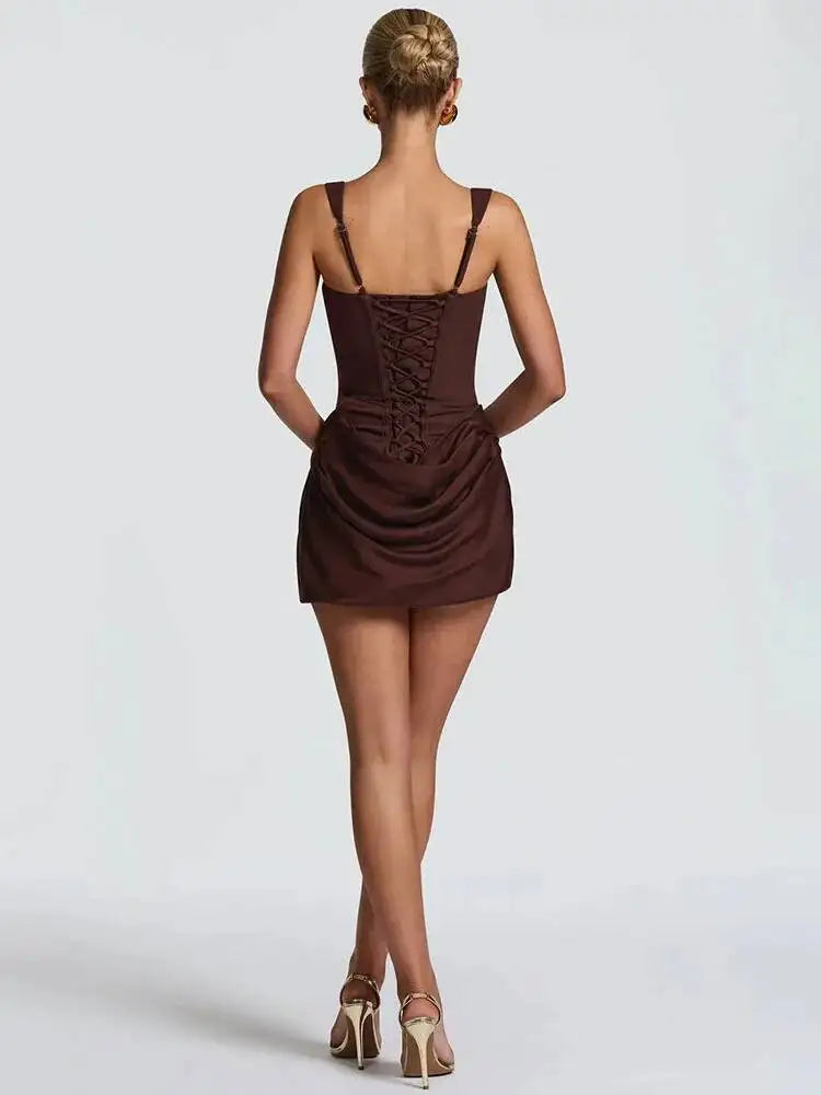 The Marceline Square Neck Backless Mini Dress