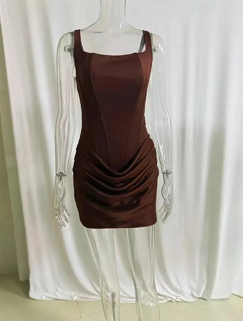 The Marceline Square Neck Backless Mini Dress