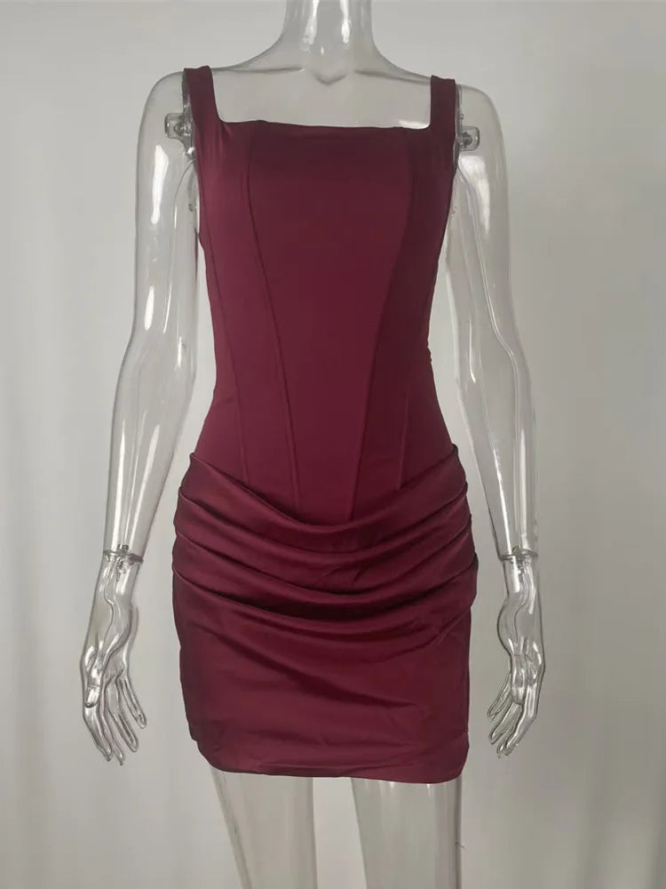 The Marceline Square Neck Backless Mini Dress