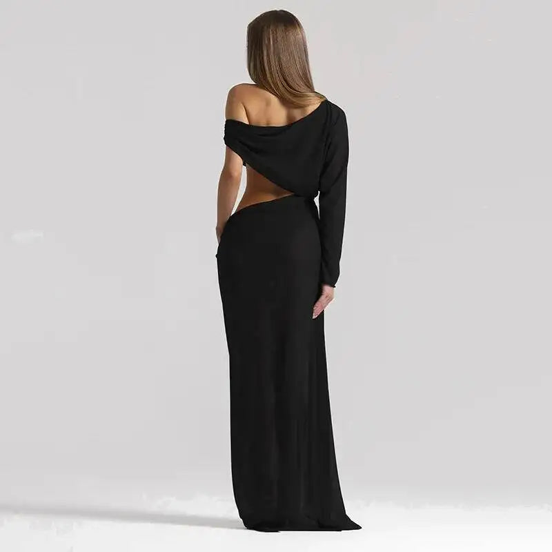 Rowesi Off Shoulder Maxi Dress Black