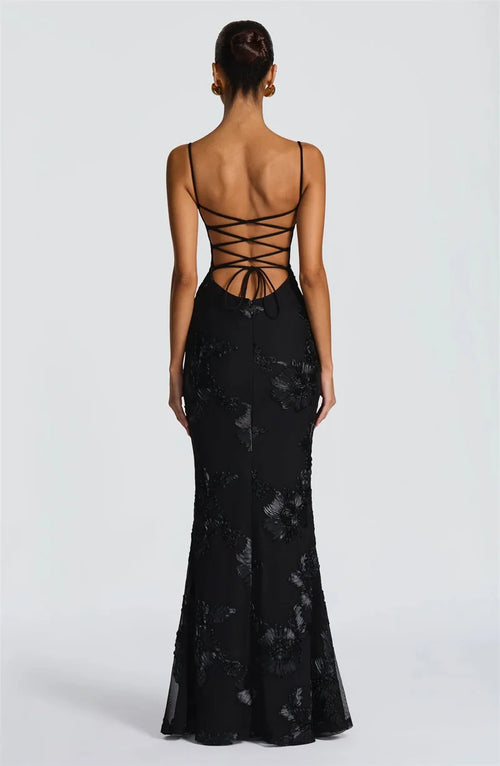 Aresa Backless Maxi Dress Black