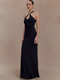 Maive Halter Maxi Dress Black