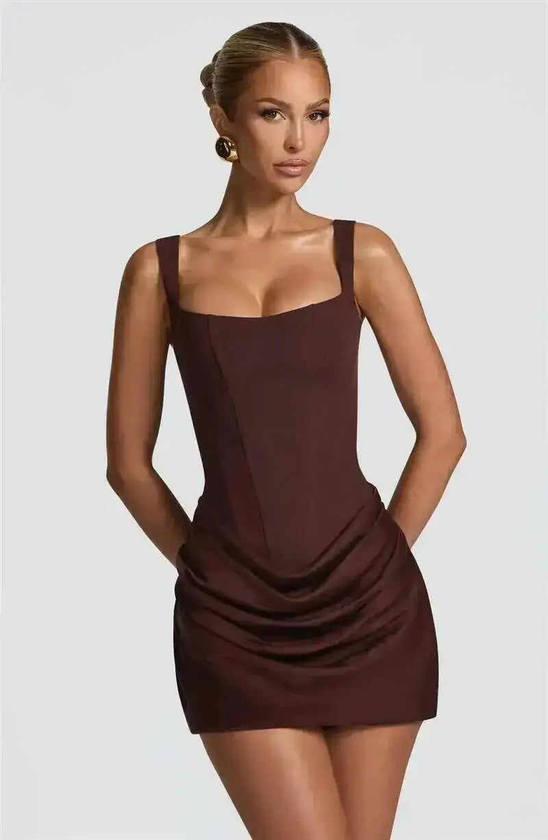 The Marceline Square Neck Backless Mini Dress