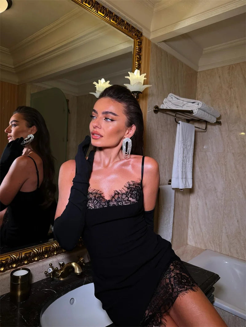The Colette Lace Square Neck Mini Dress