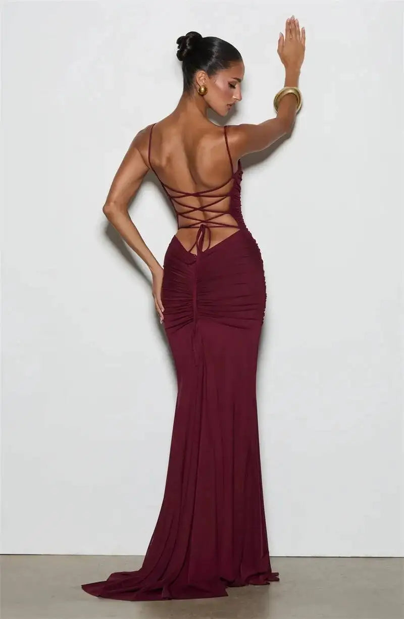 Celeste Maxi Dress Burgundy